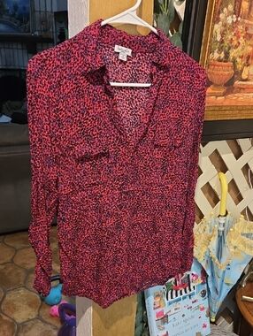 Splendid Pink and Blue Dotted Button-Down Shirt
